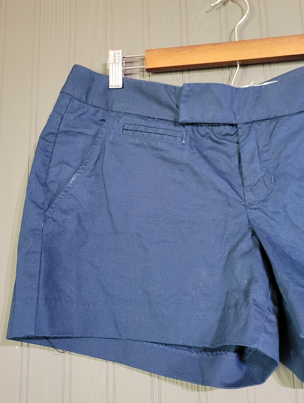 Converse One Star Chino Shorts Flat Front 100% Cotton Navy Blue Women's 12 - Picture 3 of 5